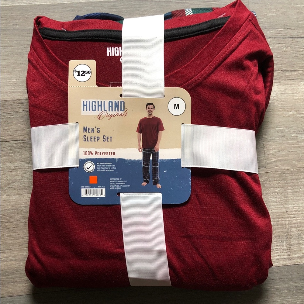 Men's Red Short Sleeve Full Tee SleepSet